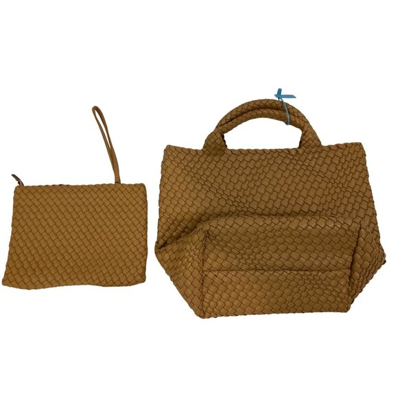 NWT Woven Tote Shoulder Handbag - with zipper purse - Large Travel Tote - Picture 2 of 10